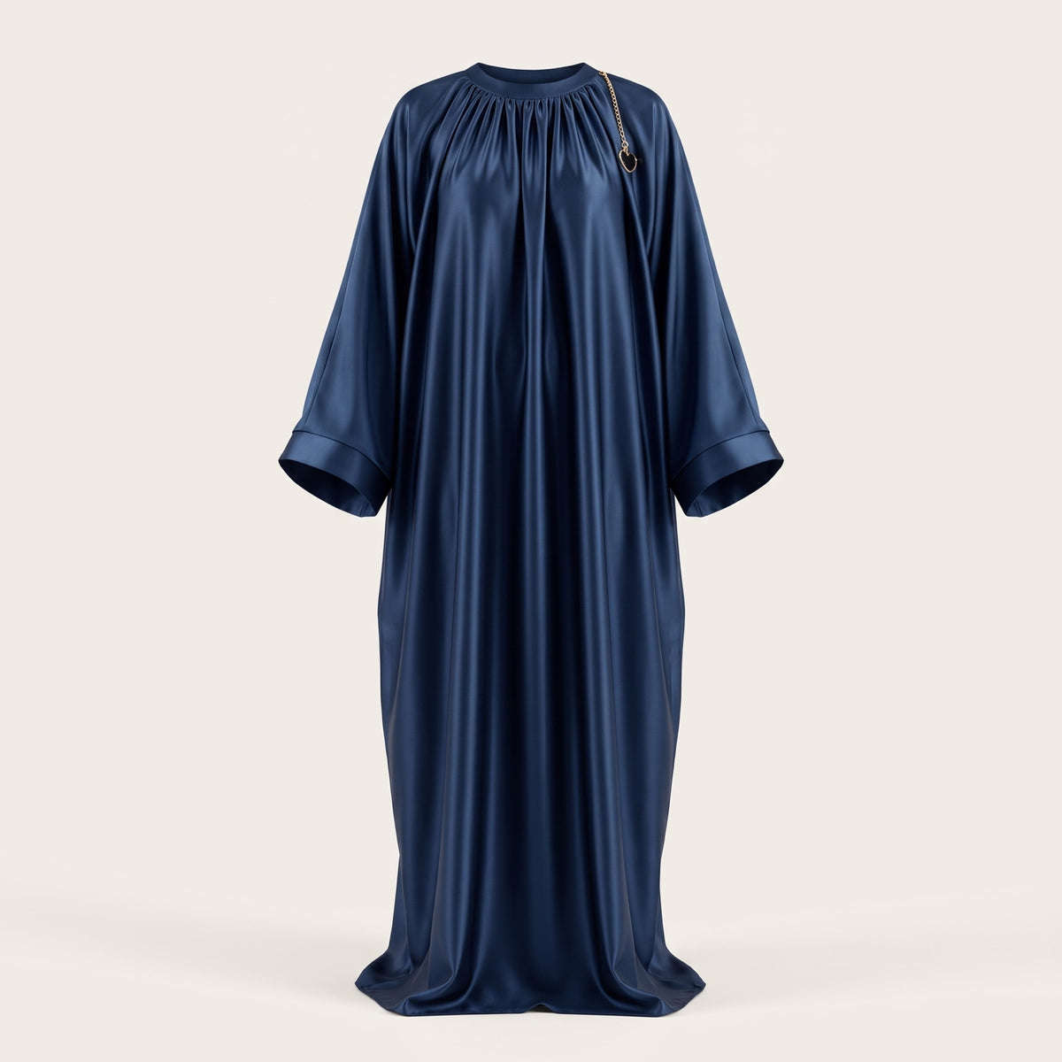 Elegant Navy Satin Abaya for Women & Girls